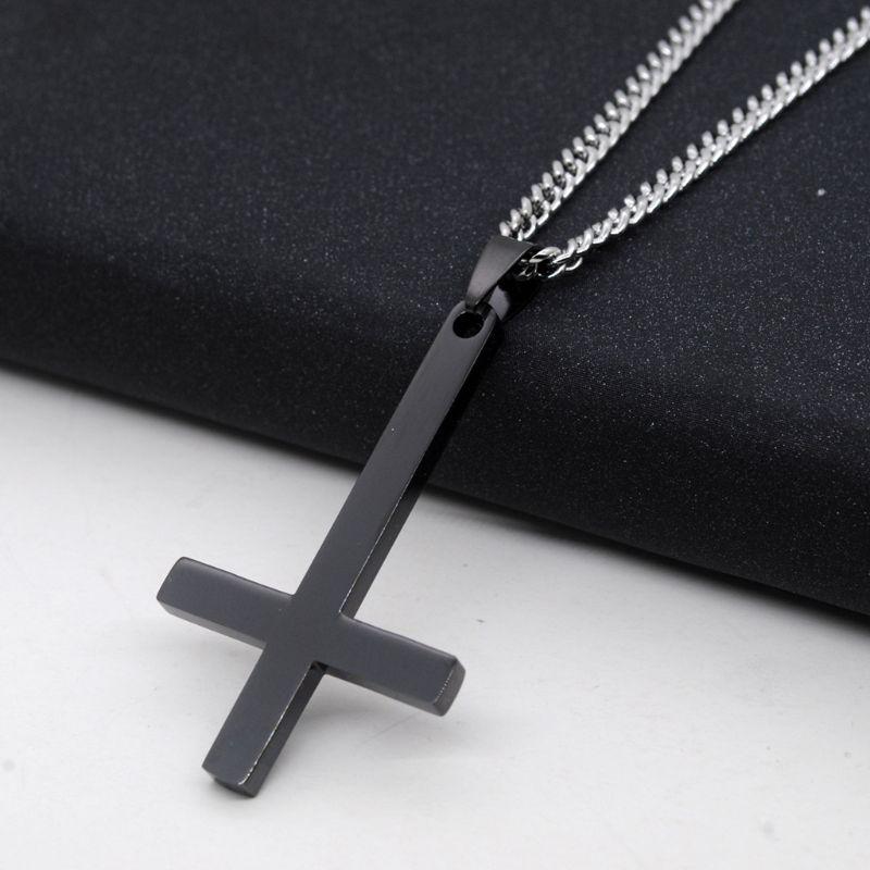 Rosary Pendant Necklace - Upside Down Cross Necklace - Simple Classic  inless Steel Cross Pendant Necklace Gold Silver Color Long Chain Necklaces  Jewelry Men - Cross Chain for Women, (44868) | Amazon.com
